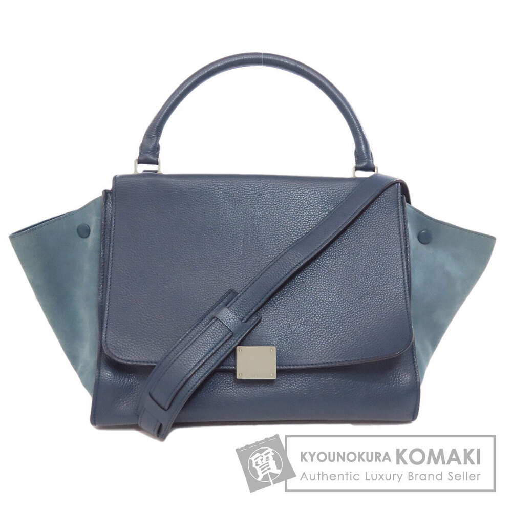 Celine Trapeze 2way Calfskin Leather Shoulder bag leather